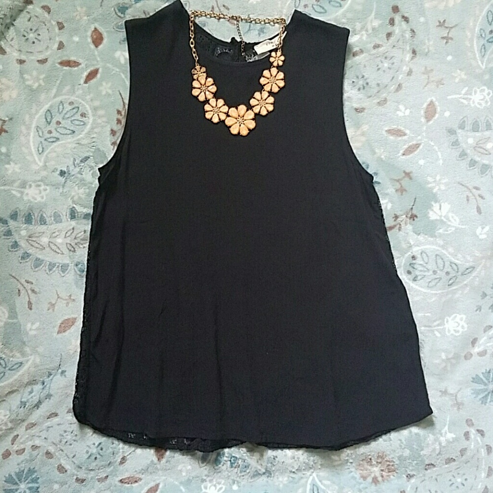 Elodie Black Sleeveless Blouse