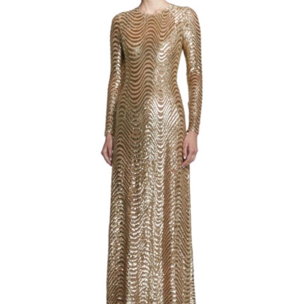 Michael Kors Collection Sequin wave print gown