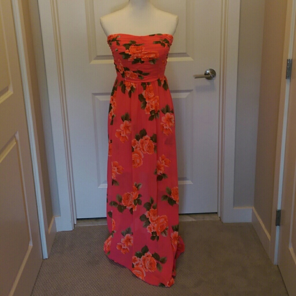 Coral Foral Maxi dress