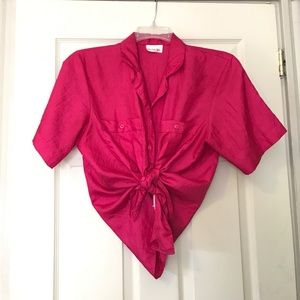 Vintage hot pink button down