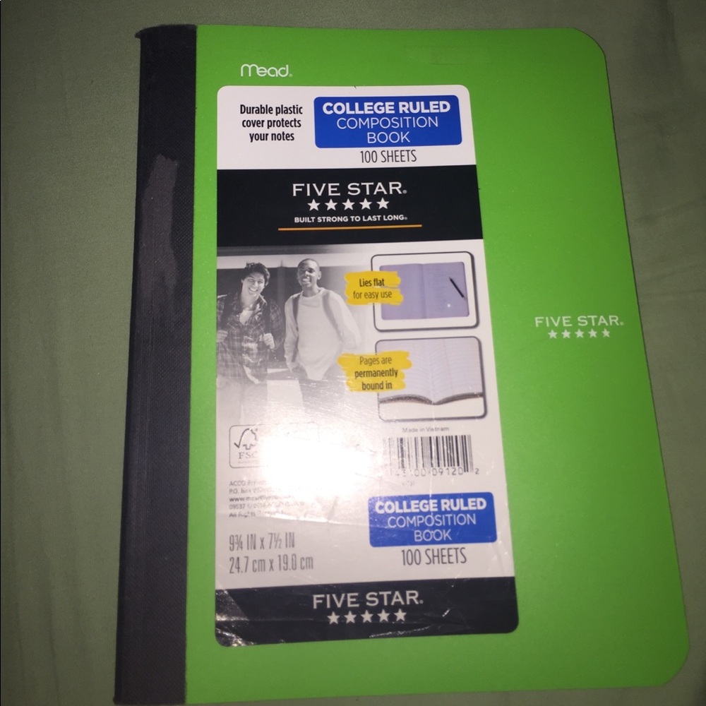 Collage ruled composition book (5 stars) 100 sheet