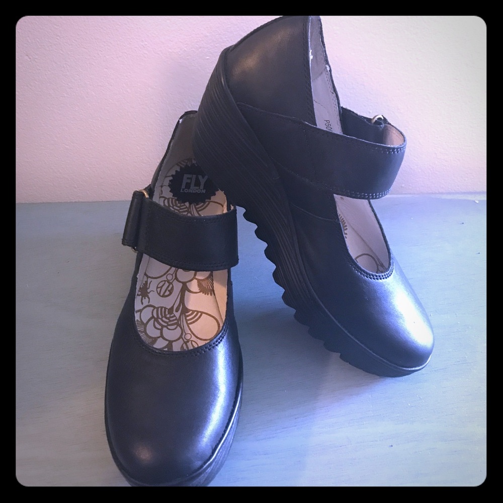 Fly London Yag Mary Jane wedges