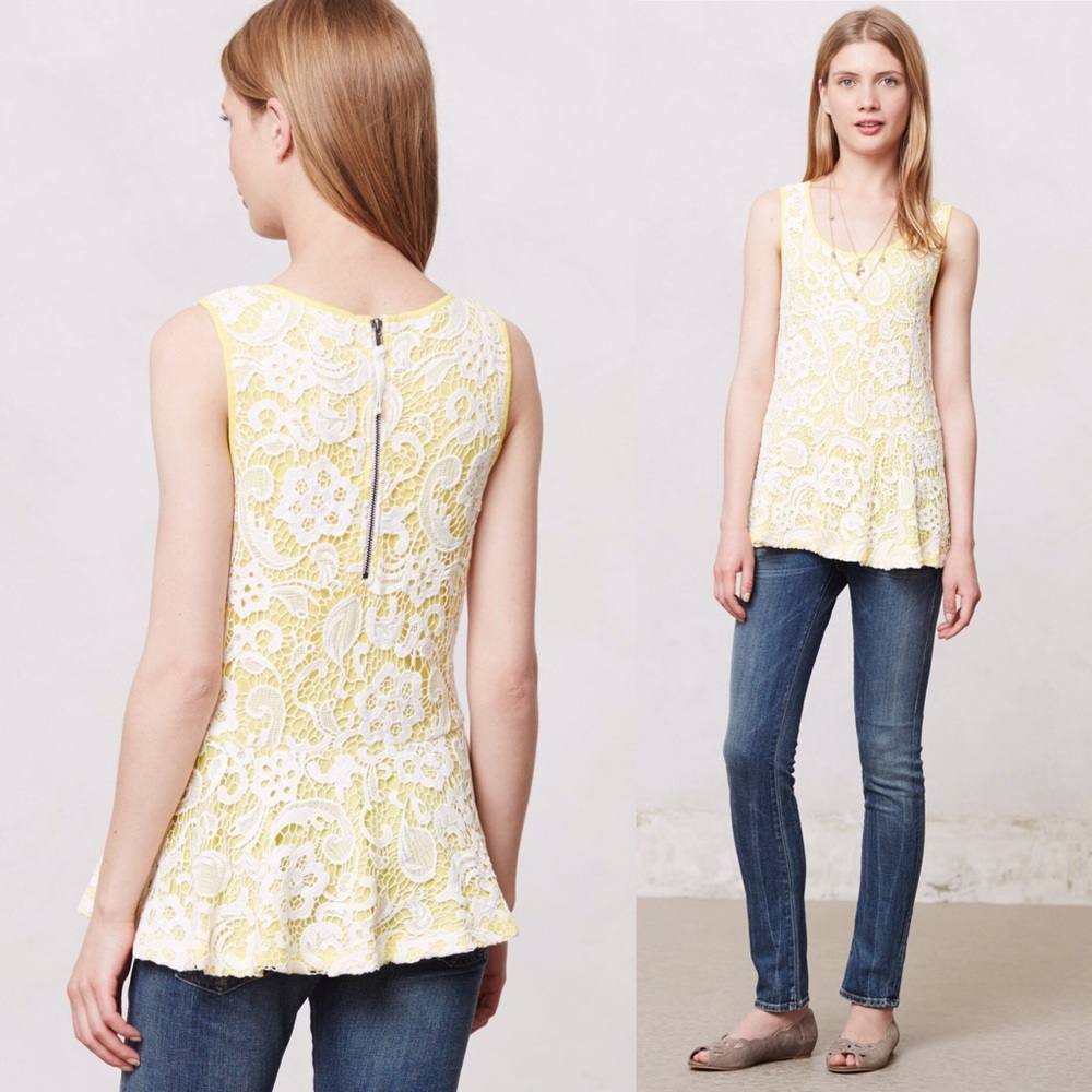 Anthropologie "Emelia" Peplum Top by Meadow Rue