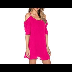 Gorgeous Hot Pink Cold Shoulder Dress Size Small