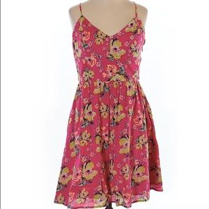 Vintage Corset Tie Up Like New NWOT Size 4 Kimchi Blue Pink Floral Cotton  Dress