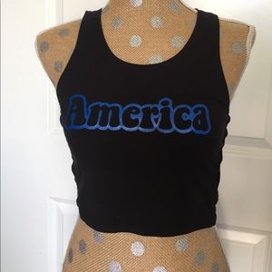 America 4th of July Patriotic Crop Top