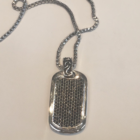 black diamond dog tag necklace