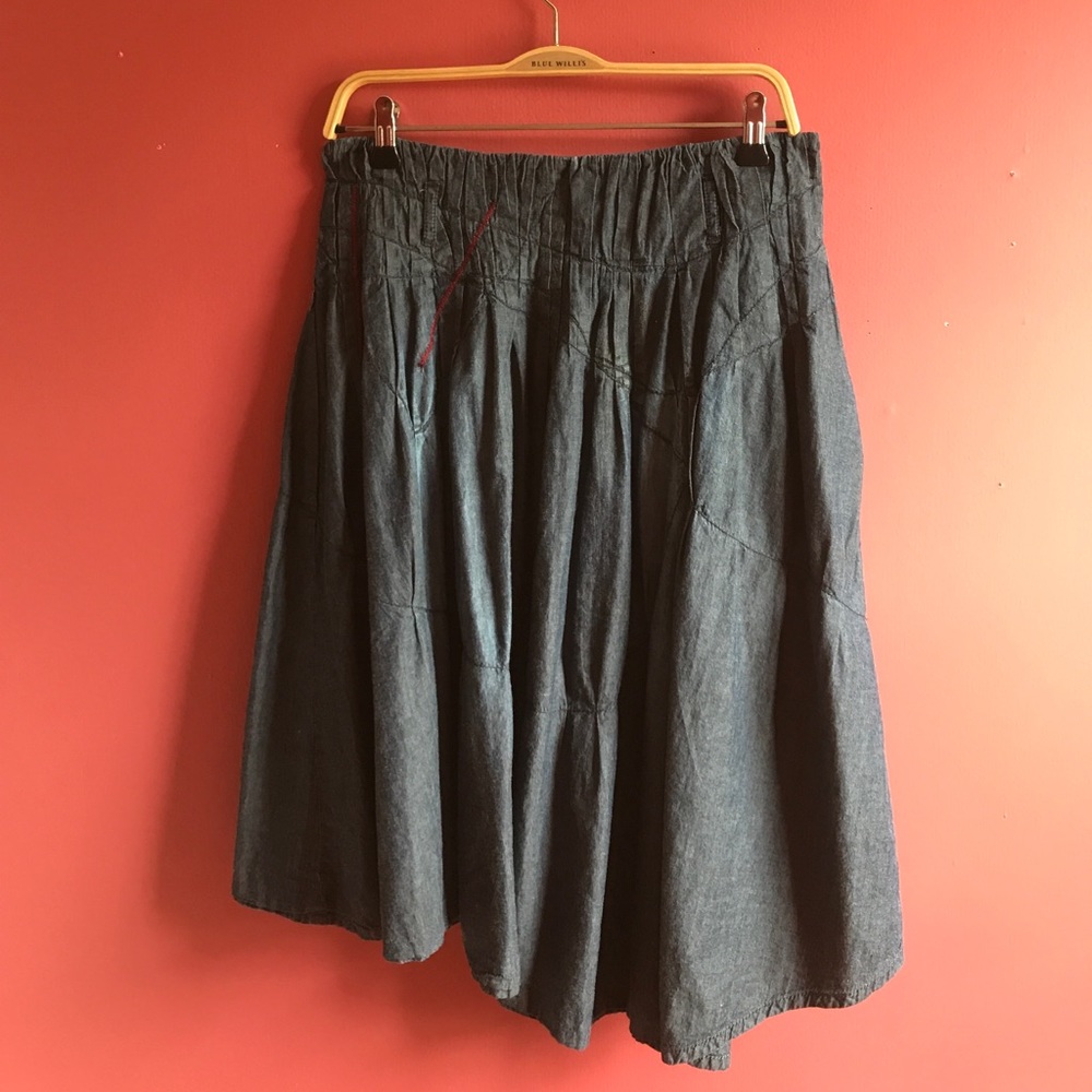 Blue Willi's. Denim Skirt with Red Stitching 38