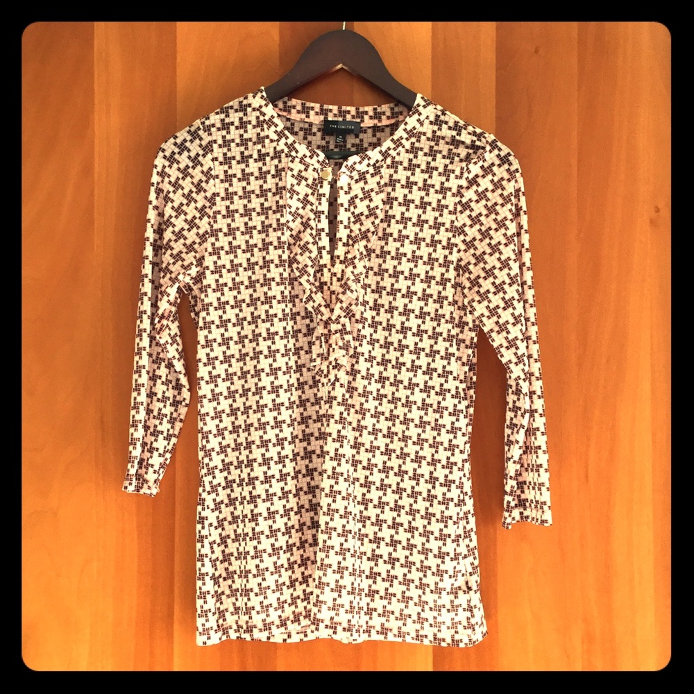 The Limited Nylon Ruffle Blouse