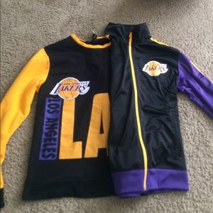HARDWOOD CLASSICS LAKERS SWEATER & ZIP UP JACKET