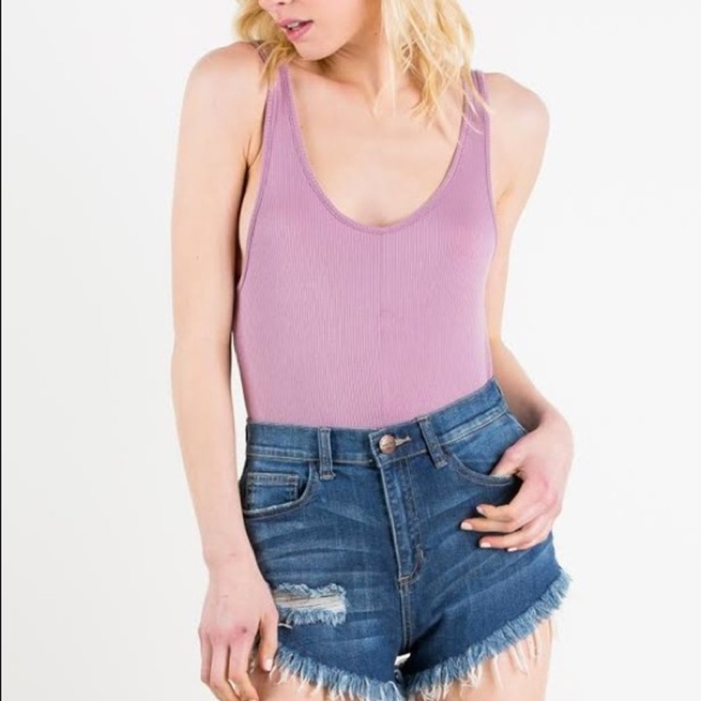 Mauve bodysuit low back