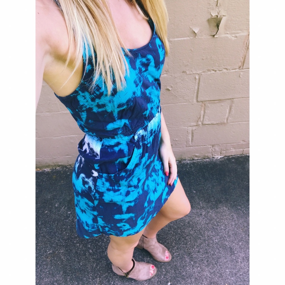 Blue tie dye SMALL dress