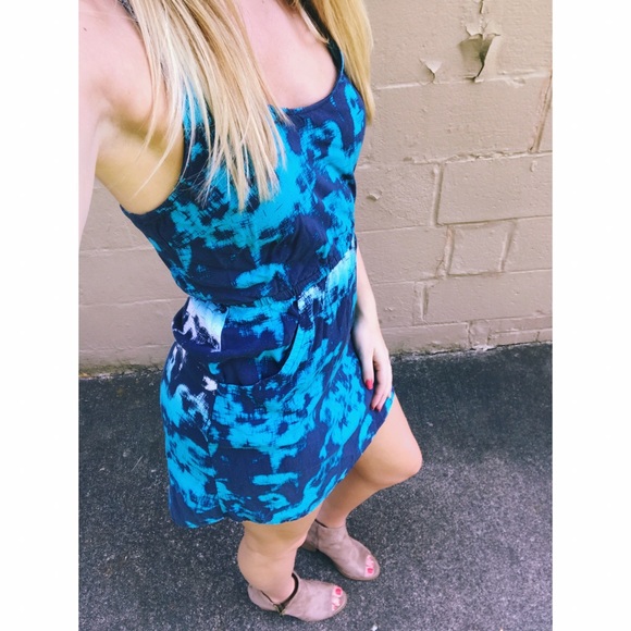 Blue tie dye SMALL dress - Picture 1 of 2