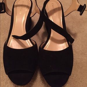 Size 6 "suede" Cole Haan platform wedges