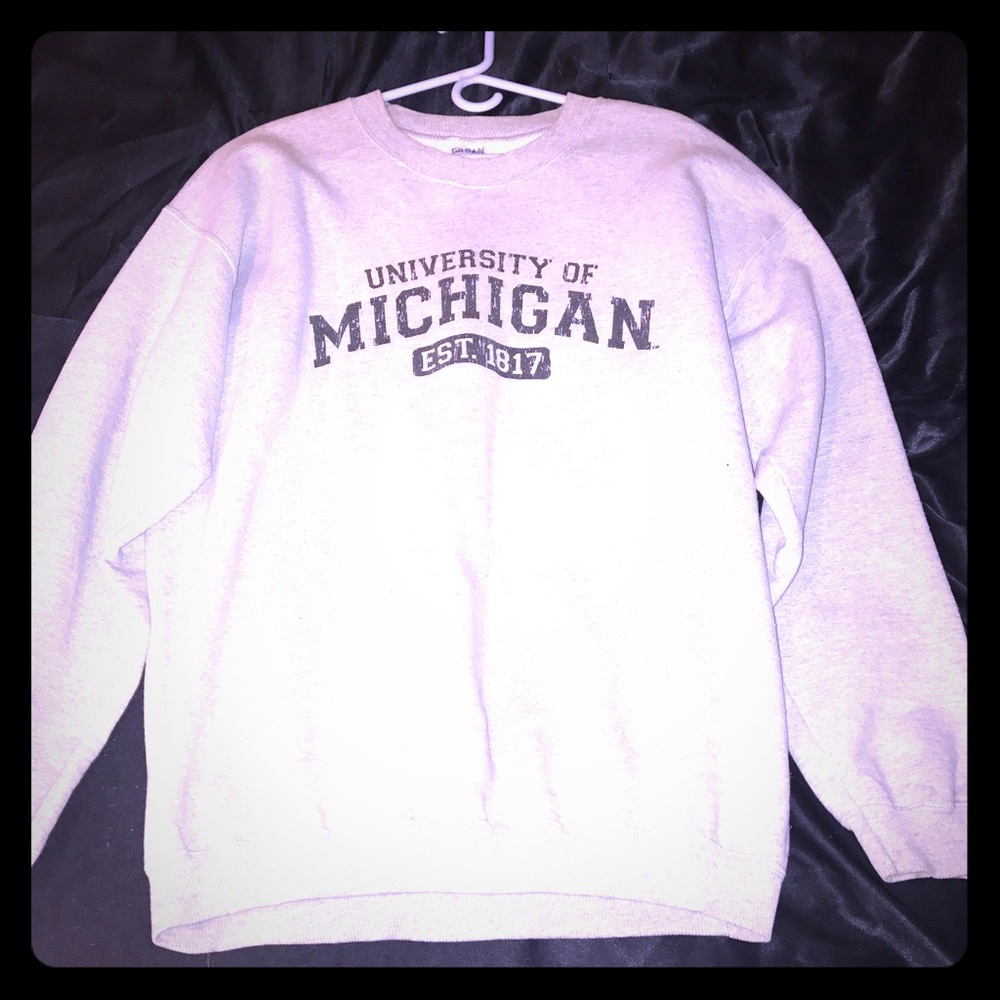 Light Gray University of Michigan Crewneck Sweater
