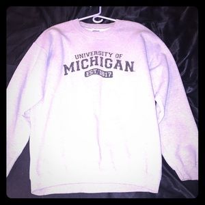 Light Gray University of Michigan Crewneck Sweater
