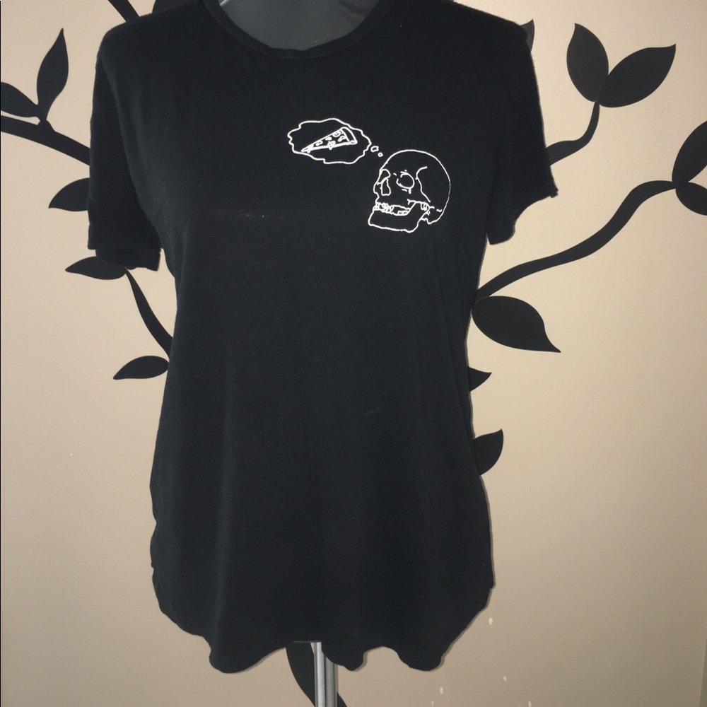 Brandy Melville Pizza Skull Tee