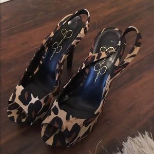 Jessica Simpson leopard print heels