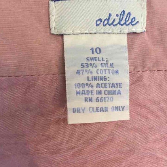 ANTHROPOLOGIE Pink Skirt w/ Velvet Ribbon Trim - Picture 3 of 4