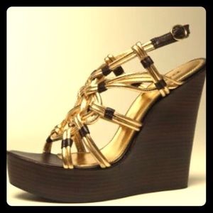 Bebe Amber Braided Leather Sandals