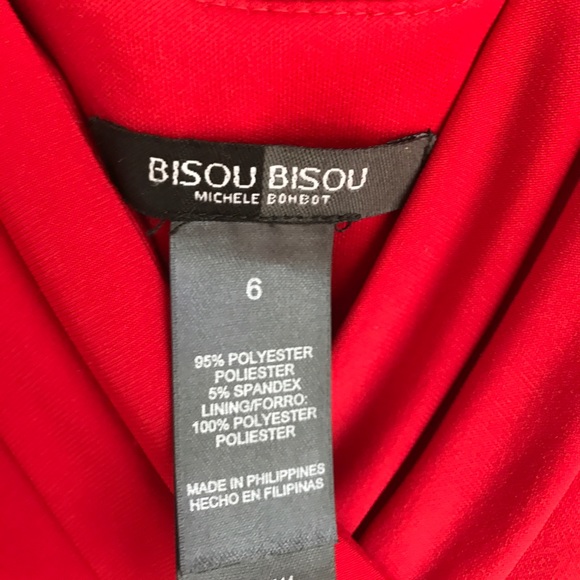 Bisou Bisou. Red Cocktail Dress Size 6 - Picture 4 of 4