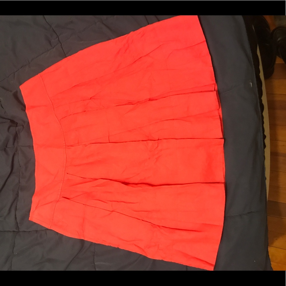 Coral pleated linen banana republic skirt