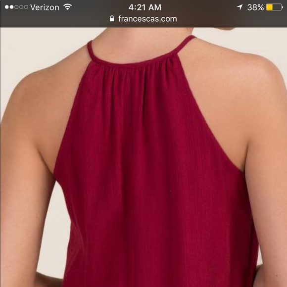 NWT Alya Burgundy peasant tassel top - Picture 8 of 8