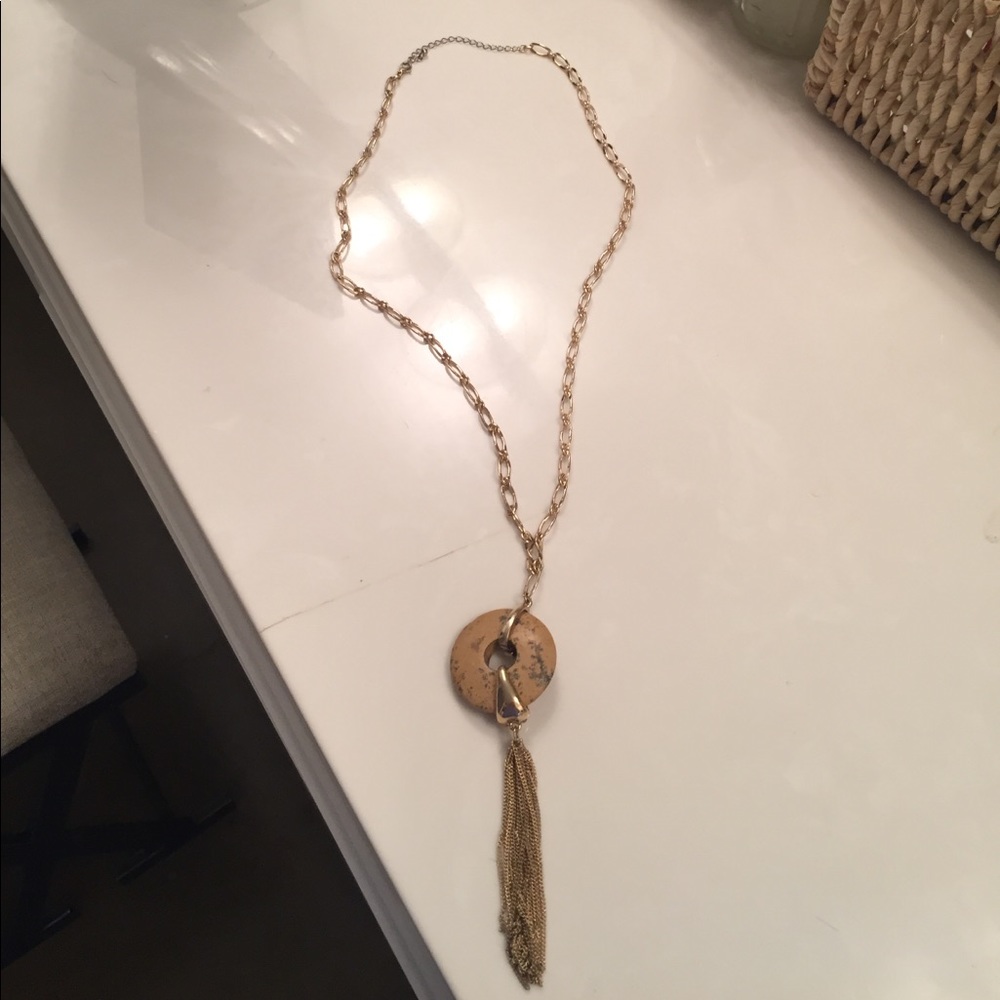 Gold tassel necklace