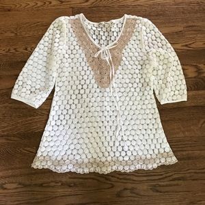 Sweater with Lace Trim