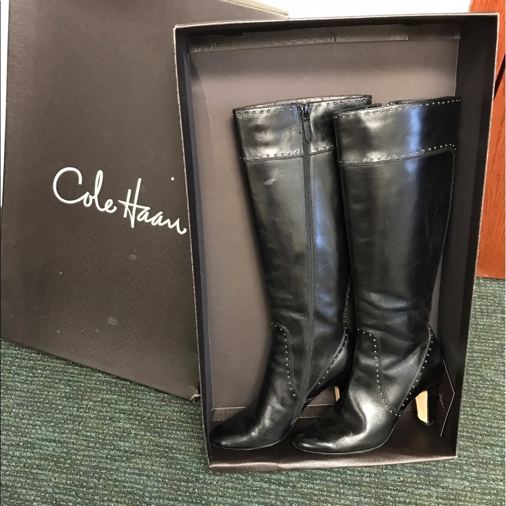 Cole Haan Tall Black Boots with Nike Air