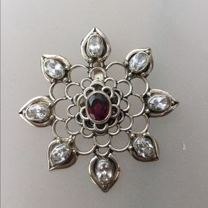Sterling Silver Pendant Crystal, Garnet