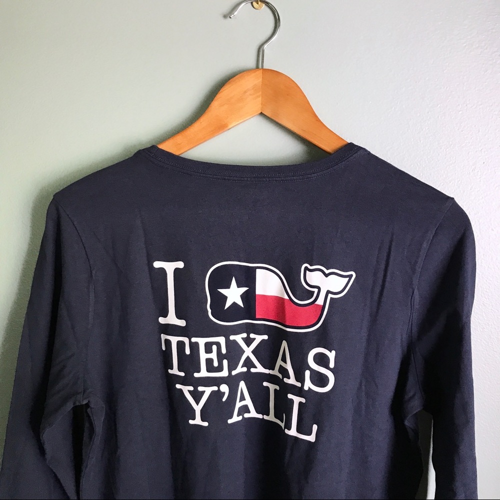 Vineyard Vines T shirt Long Sleeve Texas Whale M