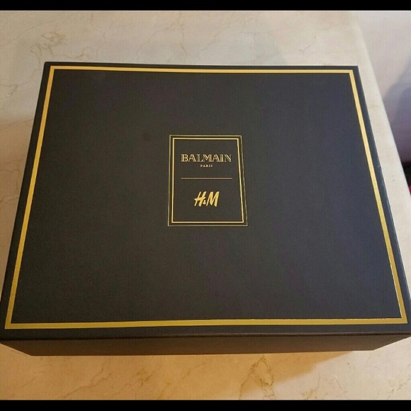 Balmain H&M Black Suede Gold tipped Boots