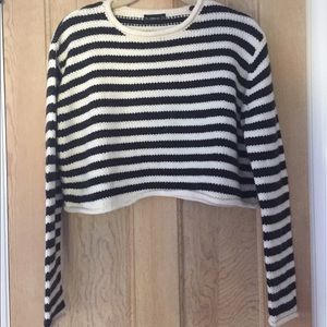 Zara Cropped Striped Sweater