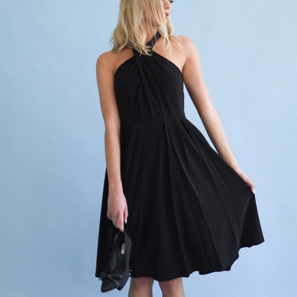 Halston Heritage little black dress sz 8