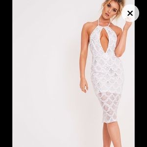 PRETTYLITTLETHINGS White sequin dress