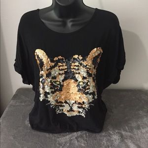 Sequined tiger top