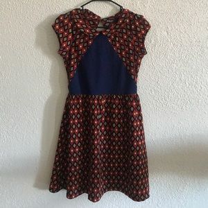 Dear Creatures Red and Navy Peter Pan Collar Dress