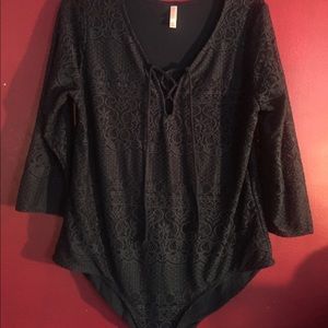 Dark Teal Lace Bodysuit by Xhilaration from Target