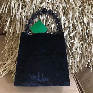 Evening. Bag. Blue silk. Medium. New Tags.