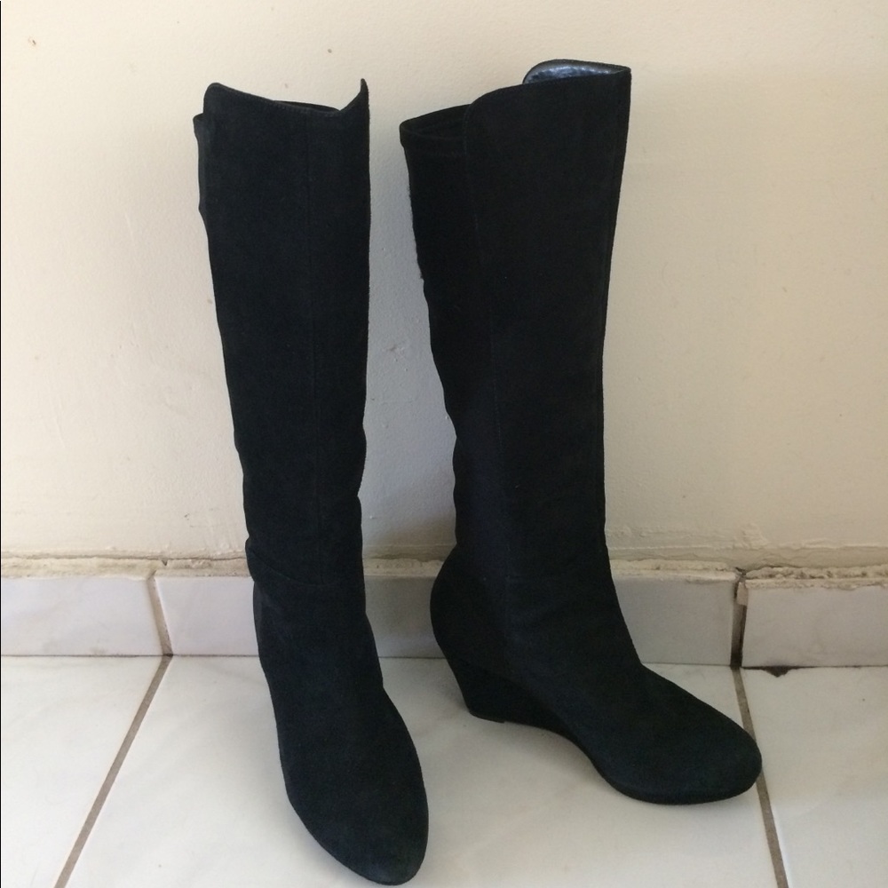 Suede Black Boots