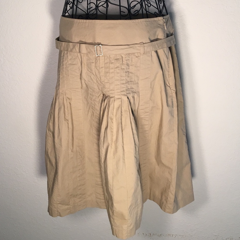 Ann Taylor Loft Khaki Tan Pleated Skirt