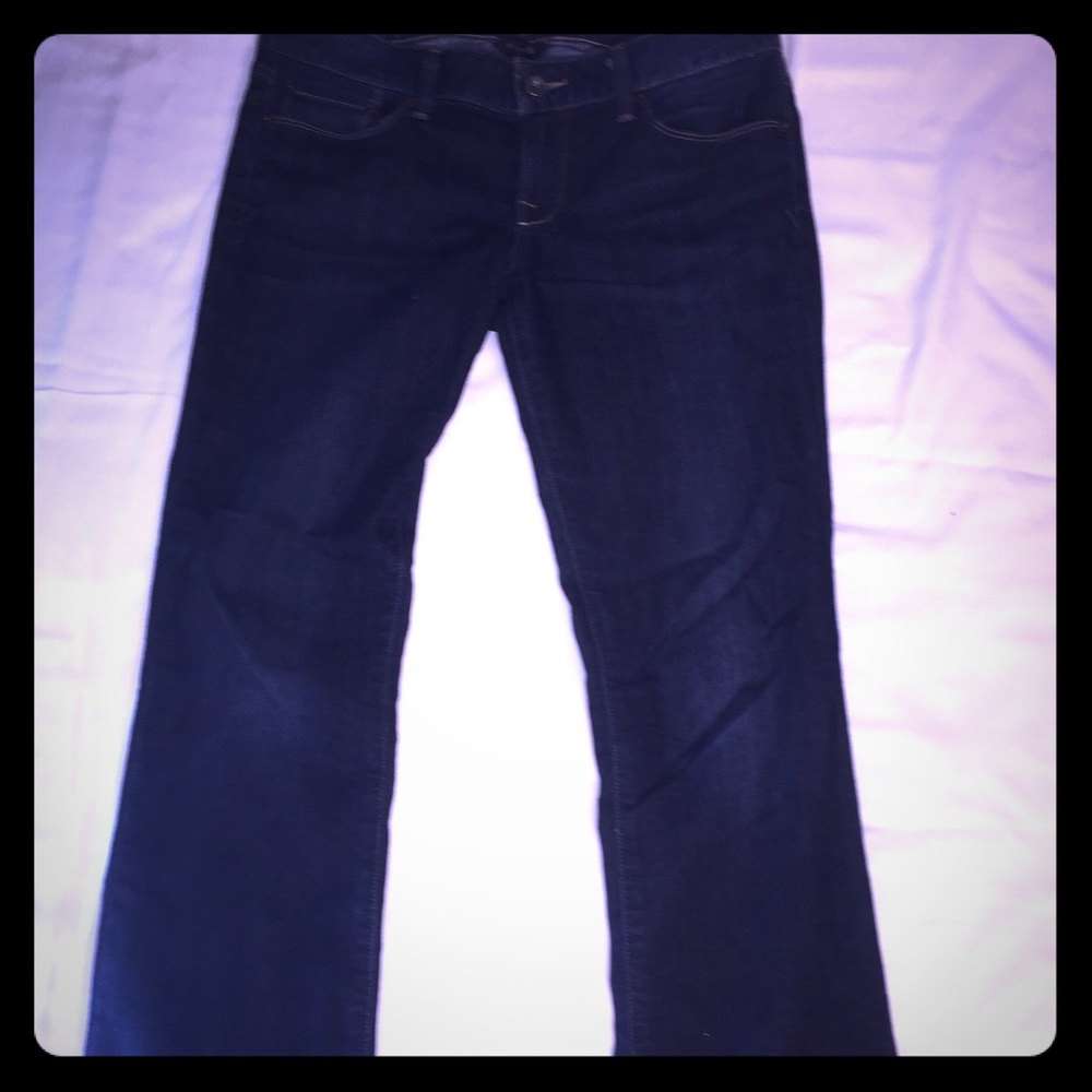Boot cut jeans.