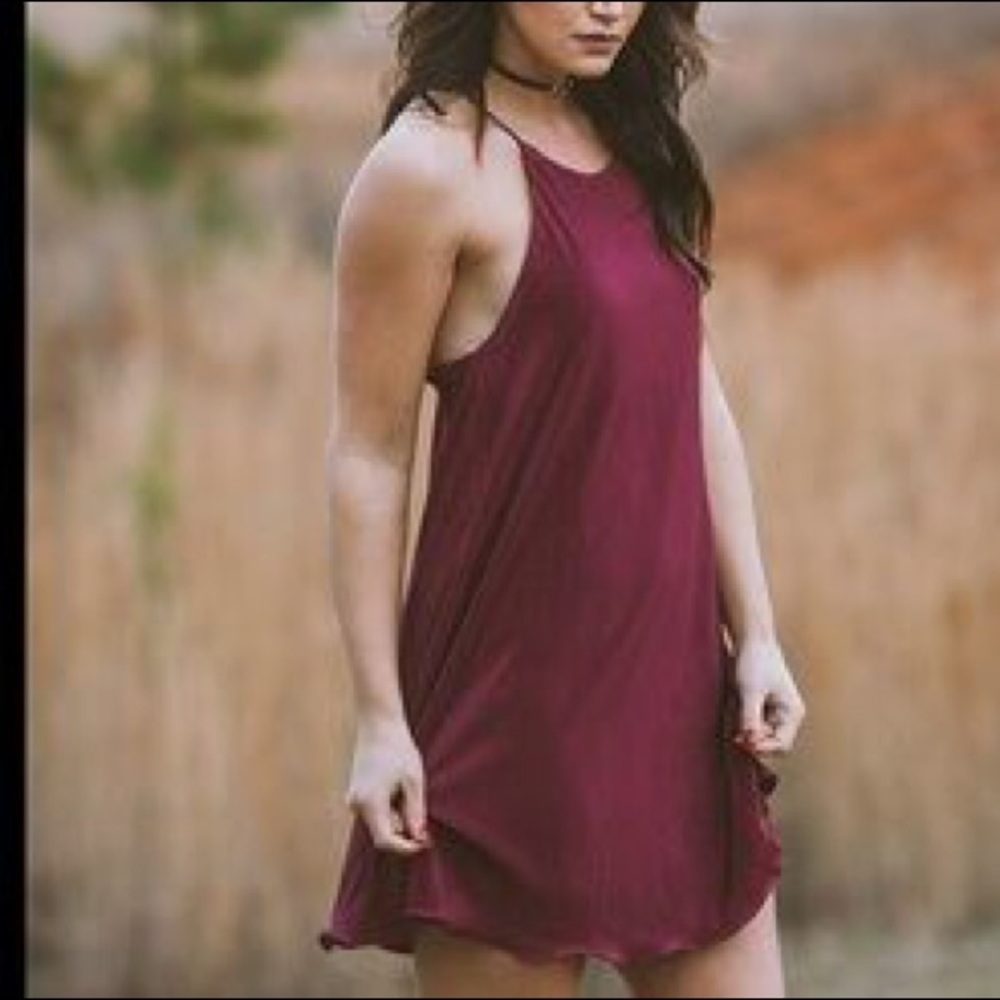 Strappy Maroon Dress