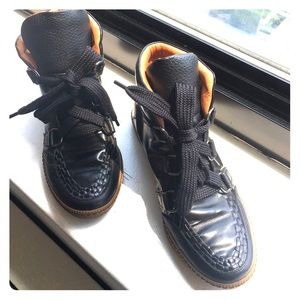 Sandro High Top Leather Shoes