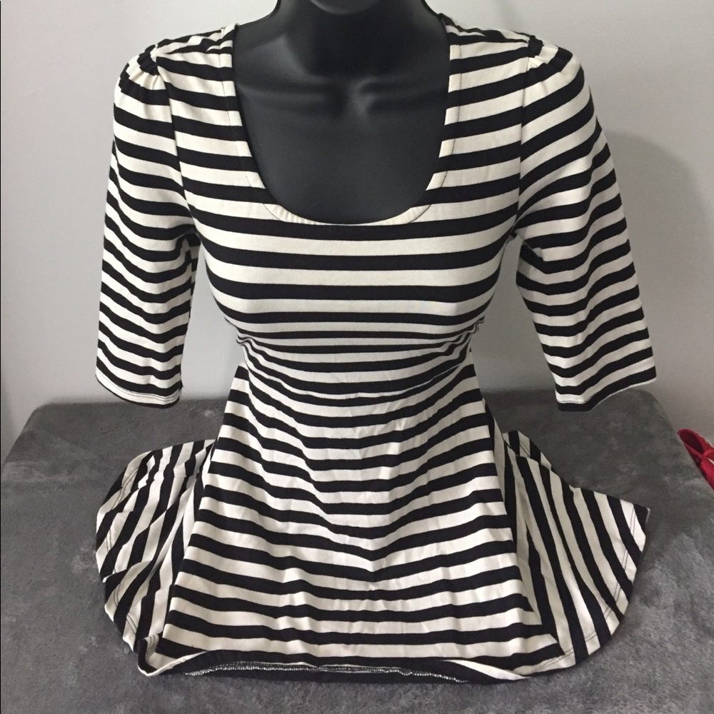 Striped peplum top