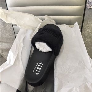 Brand new: Black Fenty slides