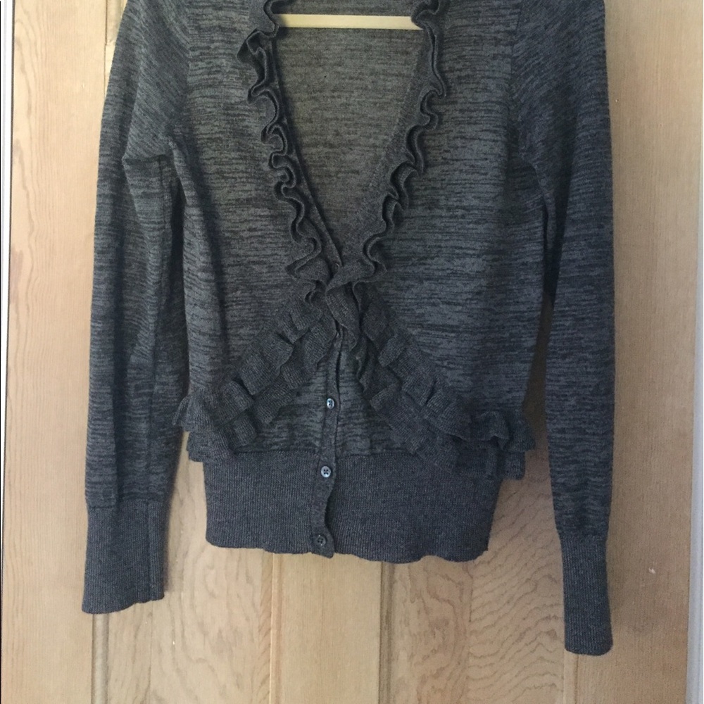 J. Crew Ruffled Merino Cardigan - Picture 2 of 5