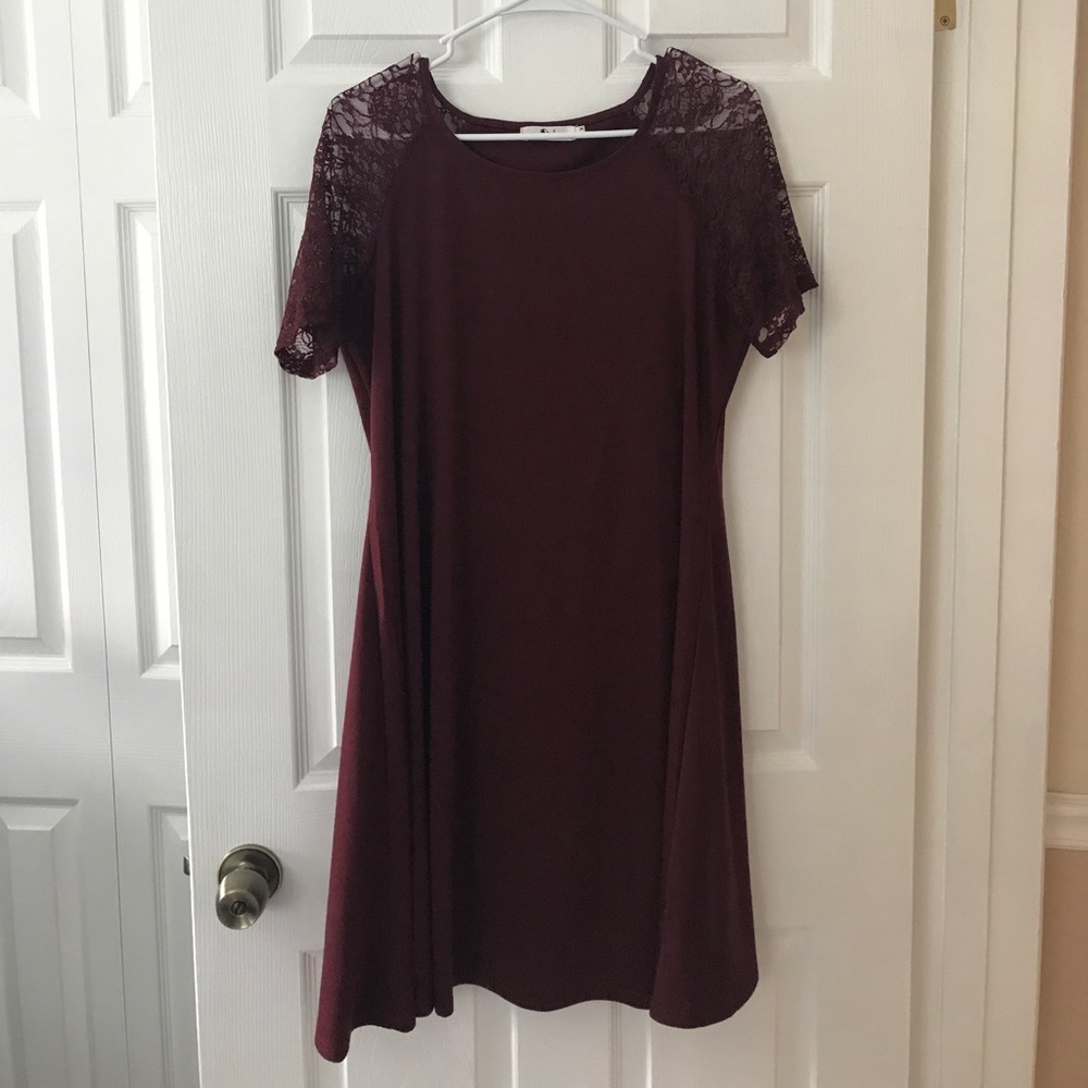 She Inside Mid-Burgundy Dress