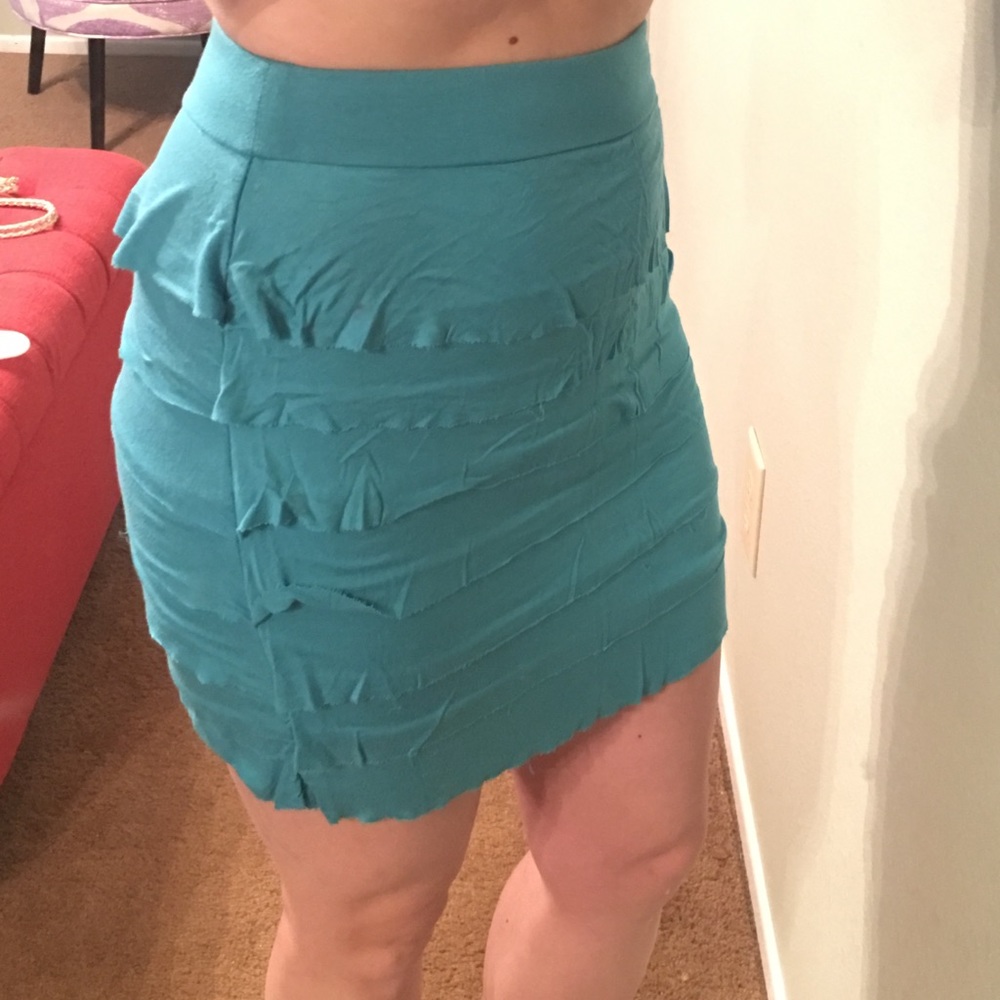 Tiered Turquoise Ruffle Skirt
